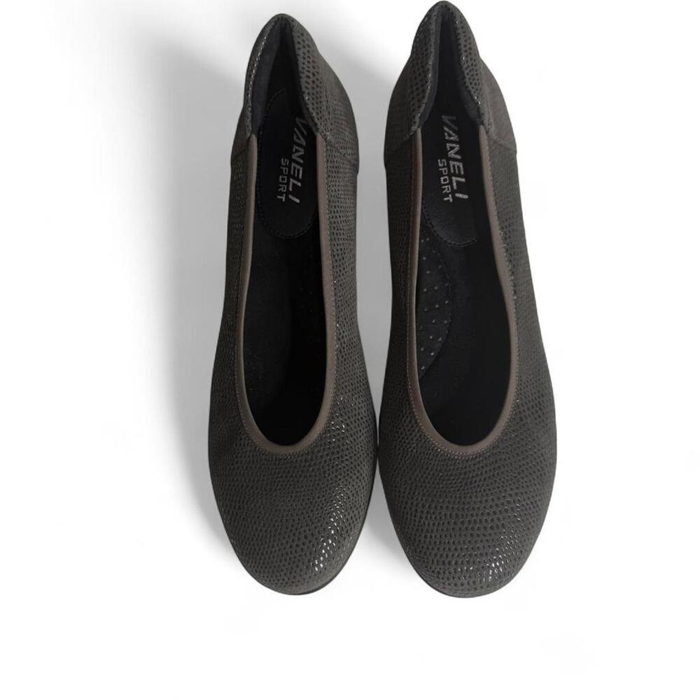 Vaneli Sport Donia Grey Ballet Wedge Flats Comfort Chic Minimal Sz 10
